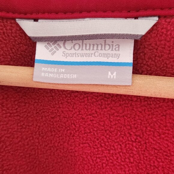 Columbia Red Hooded Softshell Jacket | Fleece Lined | Size M | Windproof/Water R - Picture 4 of 4